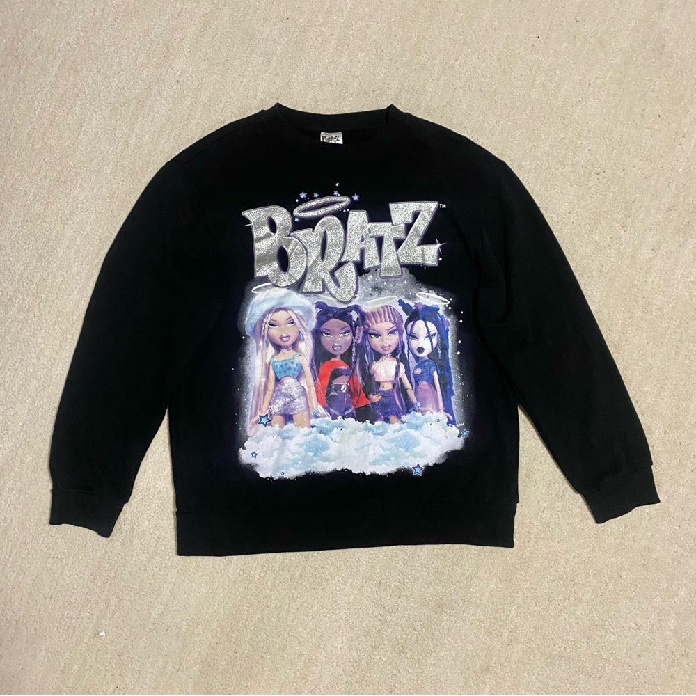 Bratz Y2K World Tour Pullover Sweatshirt Size Medium Black 2023